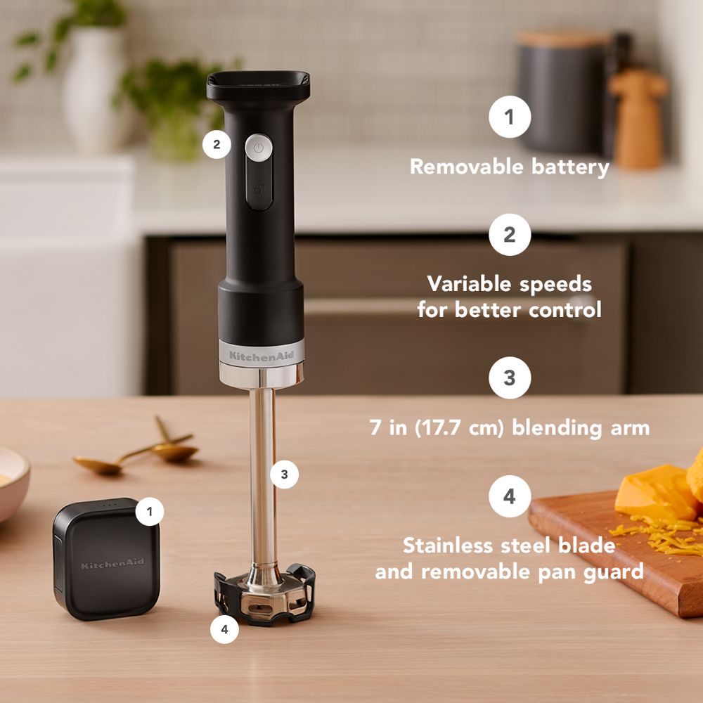 Mélangeur à main sans fil KitchenAid Go™ - pile comprise