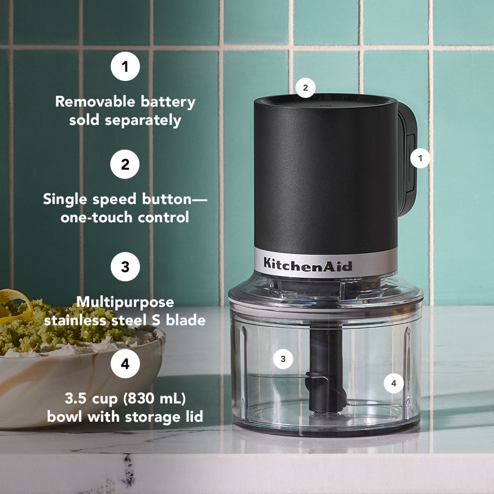 Hachoir descendant sans fil KitchenAid Go™ - Piles vendues séparément