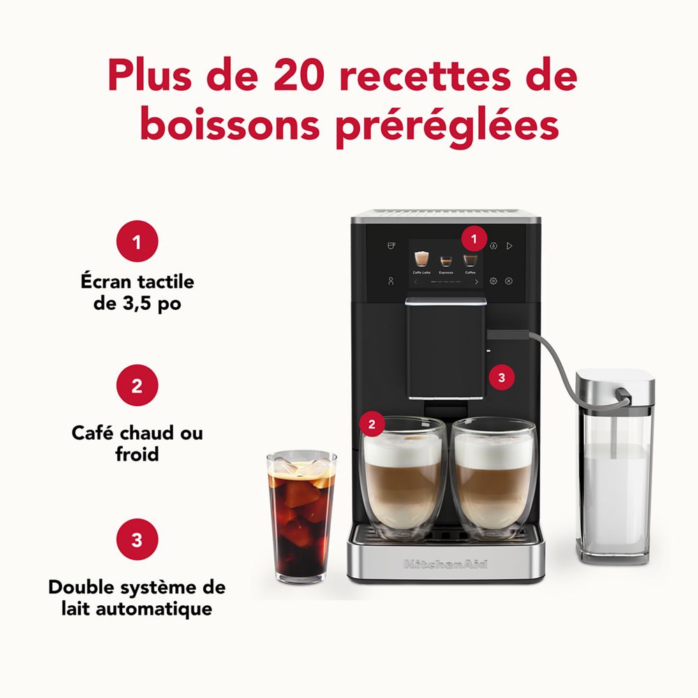 Machine à espresso entièrement automatique KF4 - Préparez facilement à la maison des boissons à base d’espresso et de café glacé, qu'elles soient préprogrammées ou personnalisées.