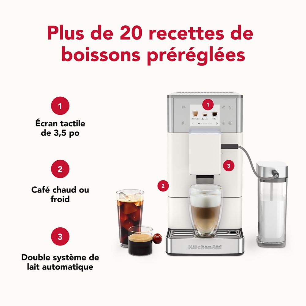Machine à espresso entièrement automatique KF4 - Préparez facilement à la maison des boissons à base d’espresso et de café glacé, qu'elles soient préprogrammées ou personnalisées.