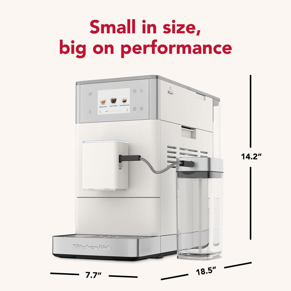Fully automatic espresso machine KF4 – make pre-programmed and custom espresso and iced coffee drinks at home with ease.