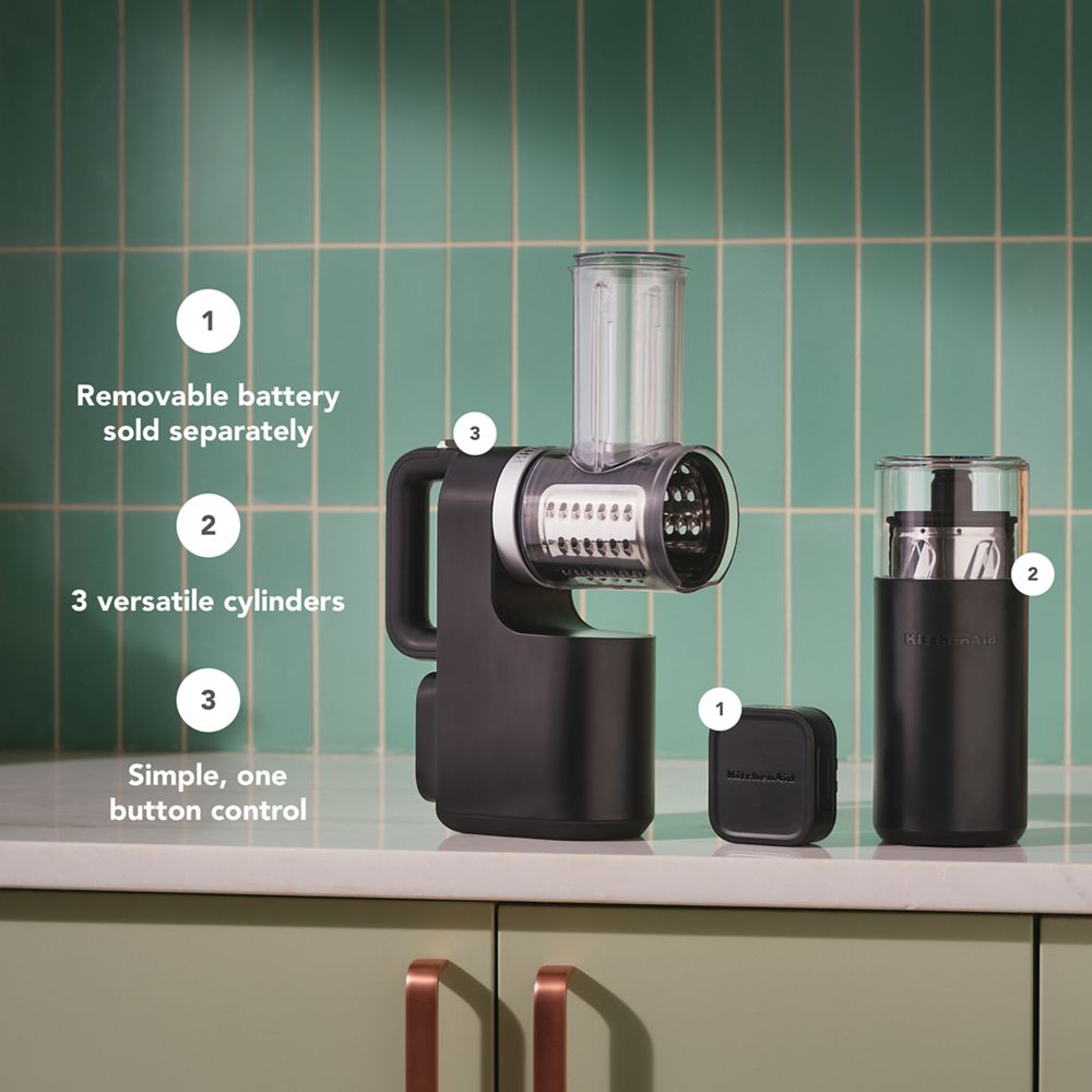 Trancheur, râpe et hachoir sans fil KitchenAid Go™ – Pile non comprise