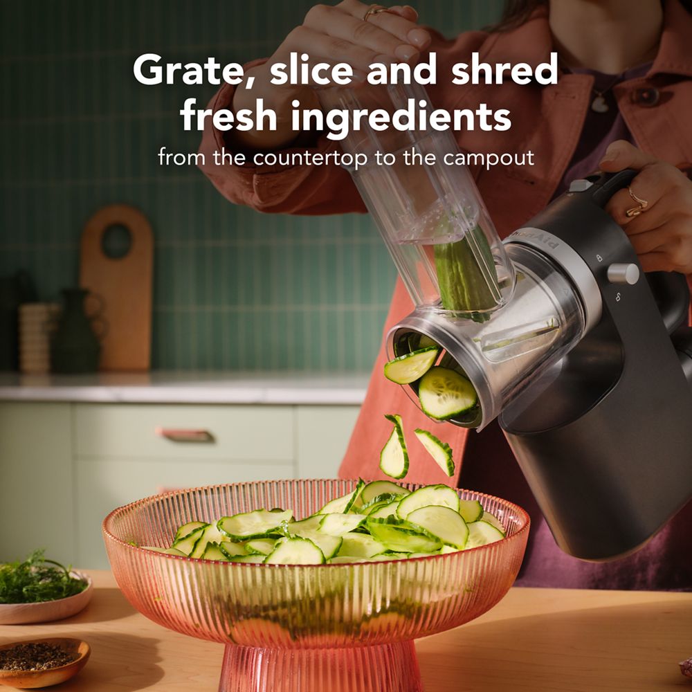 Trancheur, râpe et hachoir sans fil KitchenAid Go™ – Pile non comprise