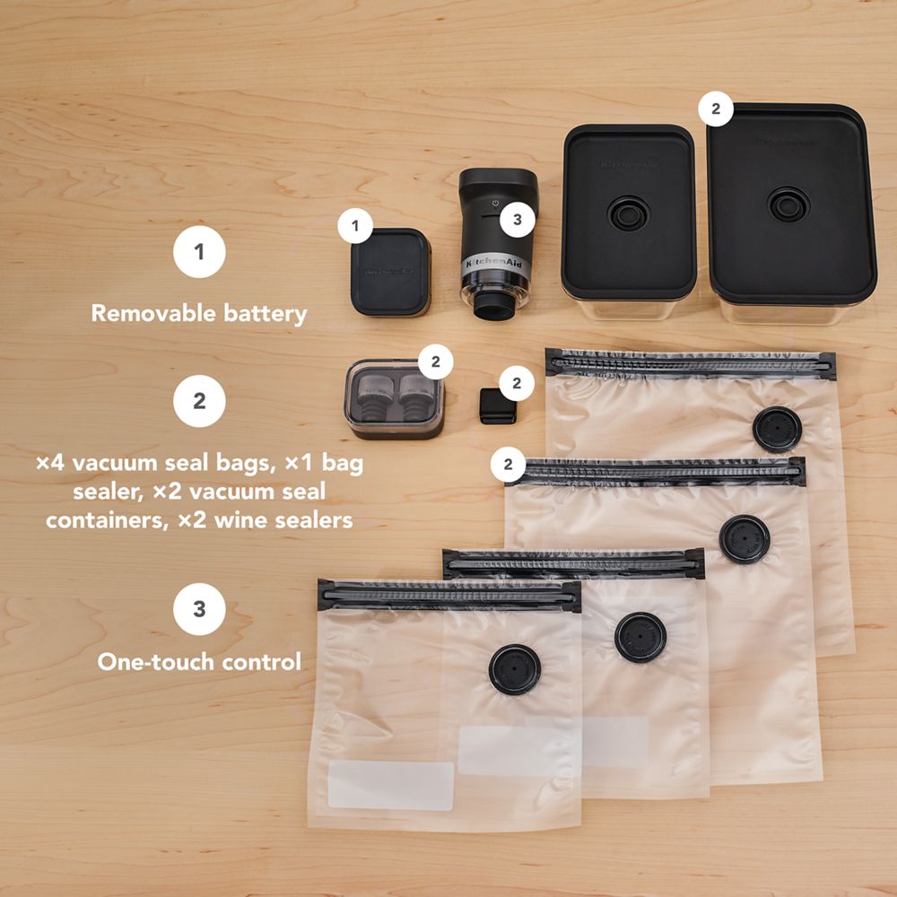 Trousse de démarrage pour scelleuse sous vide portative sans fil KitchenAid Go® – Pile incluse