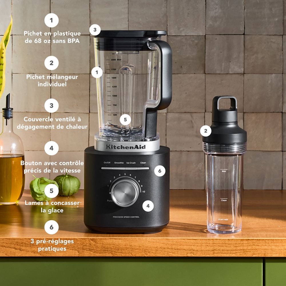 Mélangeur Pure Puissance KitchenAid® avec pichet individuel