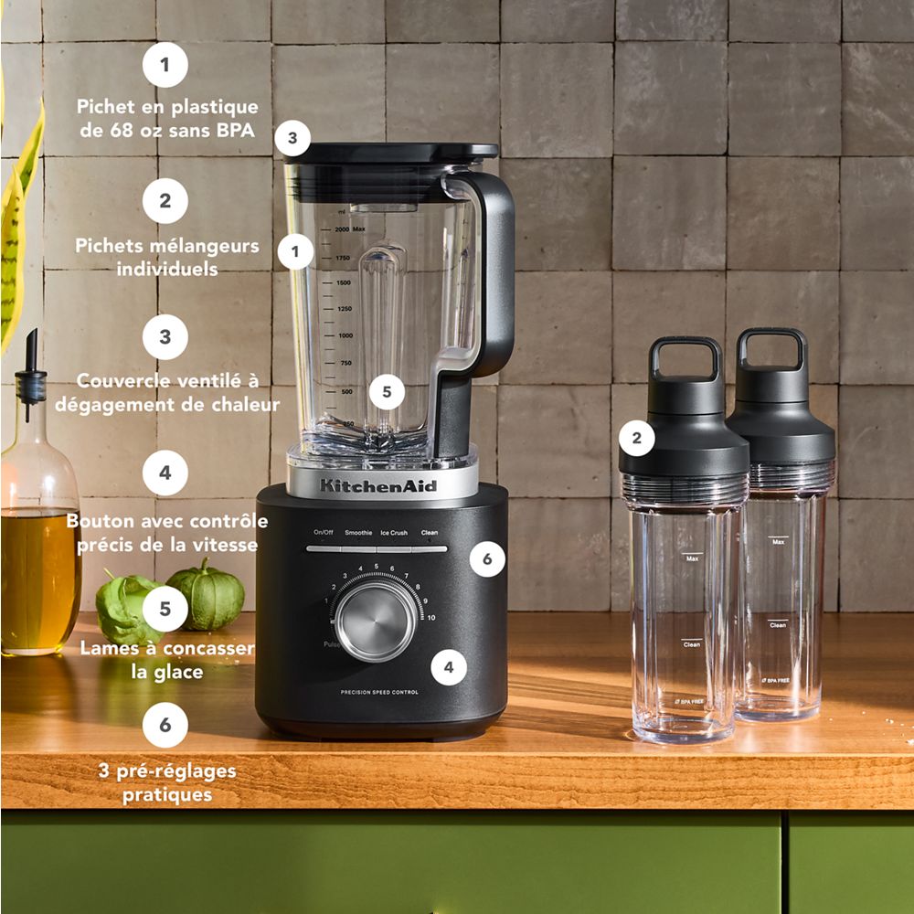 Mélangeur Pure Puissance KitchenAid® avec 2 pichets individuels