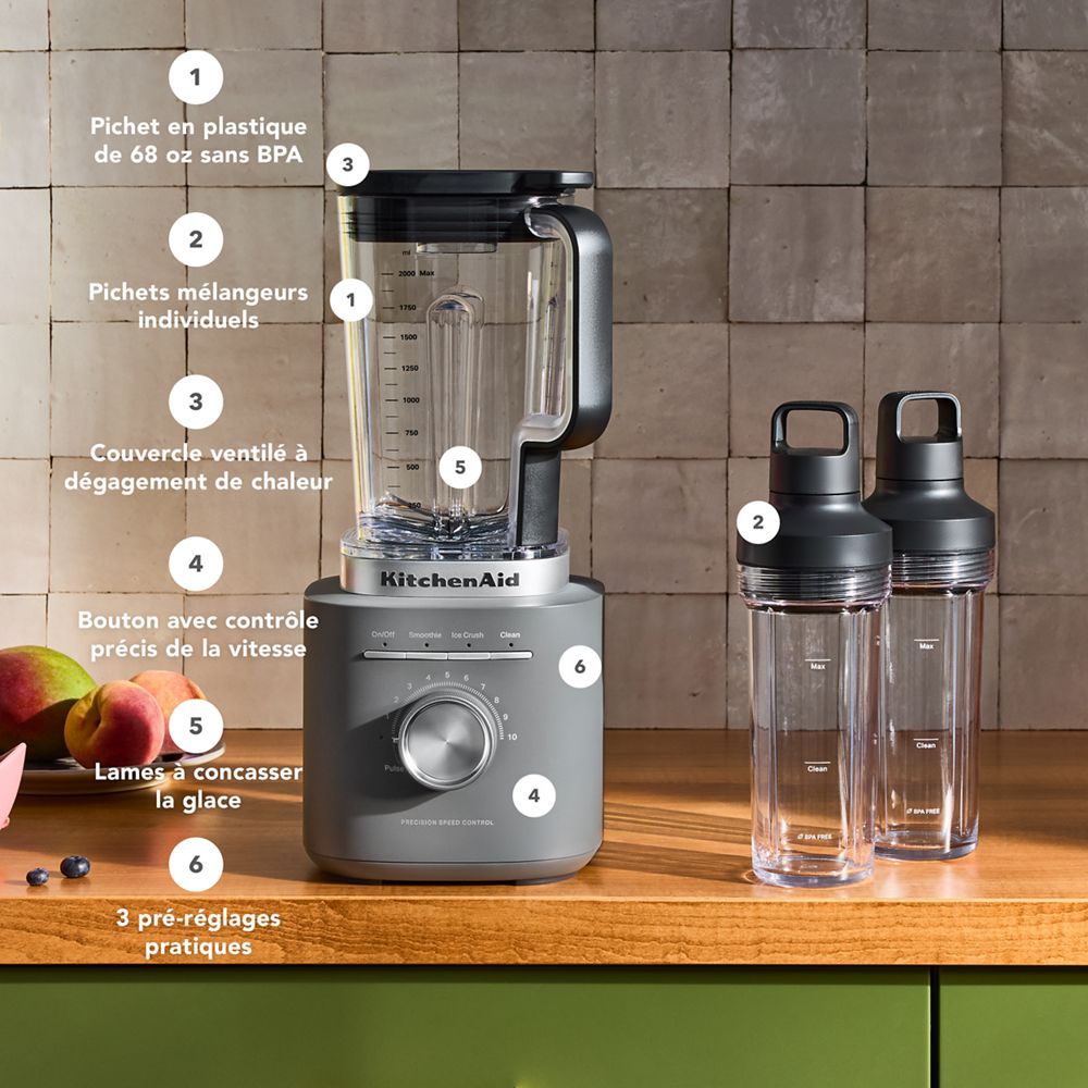 Mélangeur Pure Puissance KitchenAid® avec 2 pichets individuels