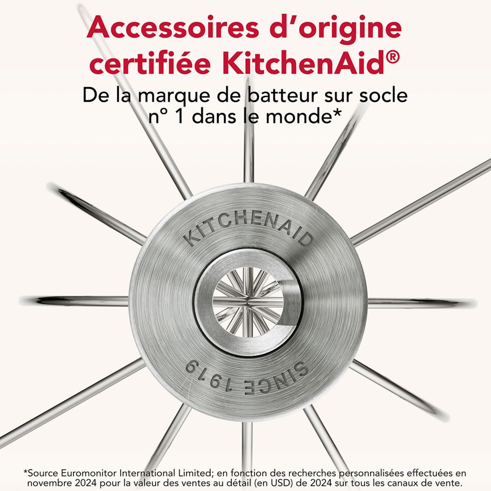 Fouet à fils en acier inoxydable durable pour certains batteurs sur socle KitchenAid® à tête inclinable