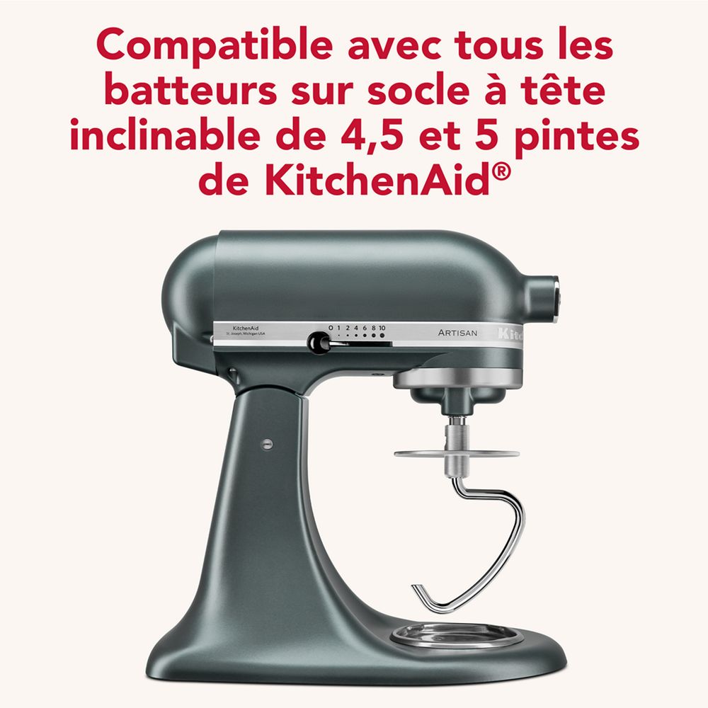 Crochet pétrisseur en acier inoxydable durable pour certains batteurs sur socle KitchenAid® à tête inclinable