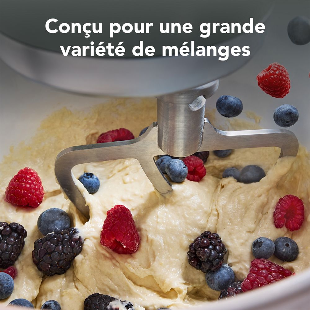 Batteur plat durable en acier inoxydable pour certains batteurs sur socle KitchenAid® à tête inclinable