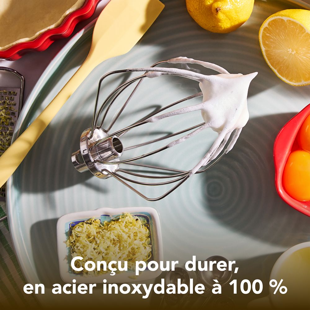 Fouet à fils en acier inoxydable durable pour certains batteurs sur socle KitchenAid® à tête inclinable