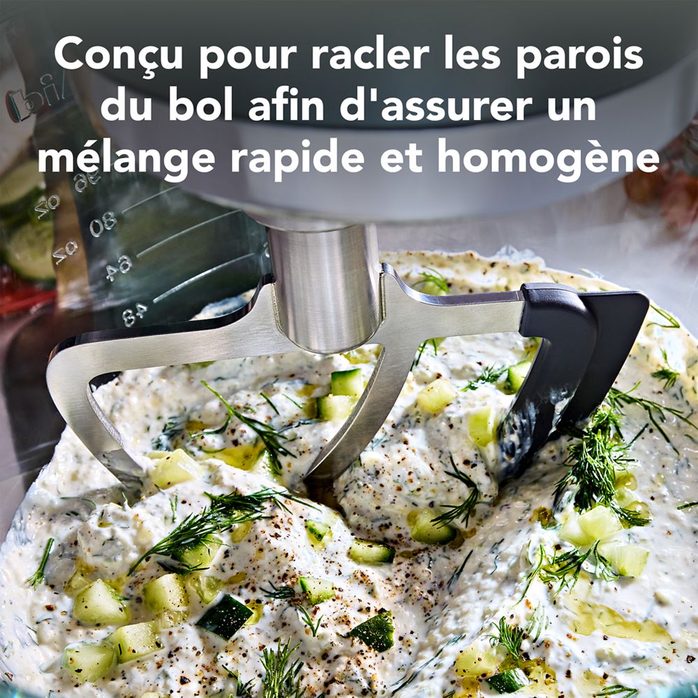 Batteur à bord souple durable en acier inoxydable pour certains batteurs sur socle KitchenAid® à tête inclinable