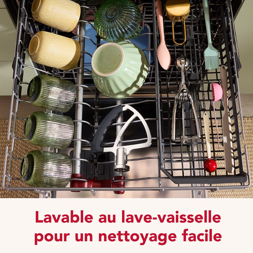 Batteur à bord souple durable en acier inoxydable pour certains batteurs sur socle KitchenAid® à tête inclinable