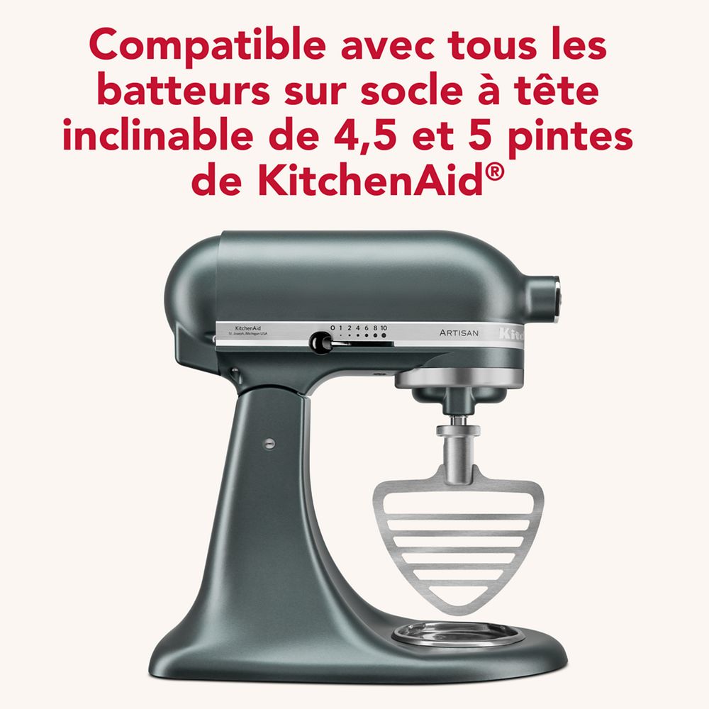 Batteur à pâtisserie durable en acier inoxydable pour certains batteurs sur socle KitchenAid® à tête inclinable